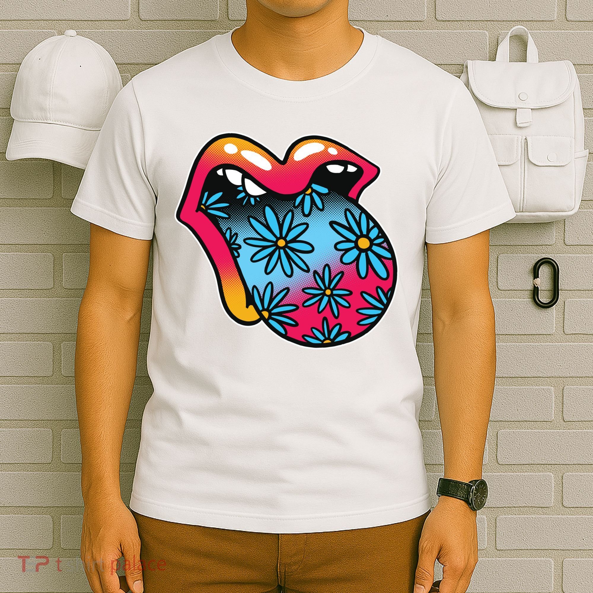 Trippy Floral Mouth T-Shirt