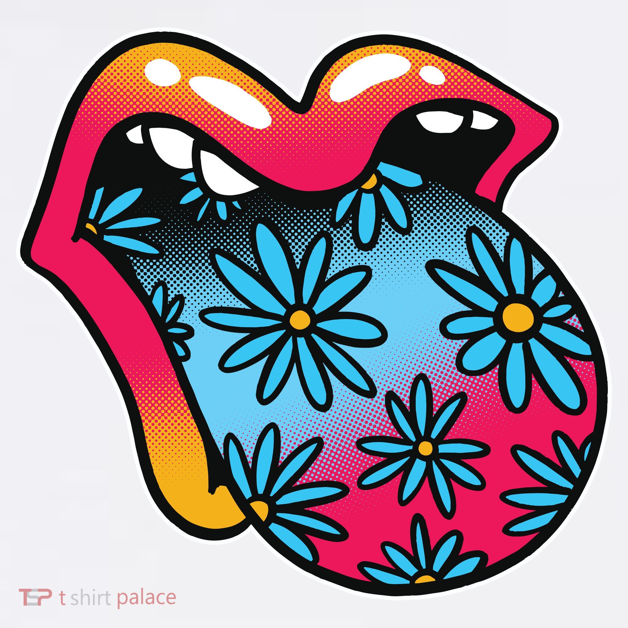 Trippy Floral Mouth T-Shirt
