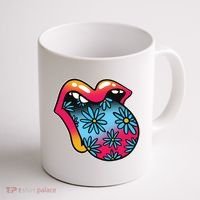 Trippy Floral Mouth Coffee Mug thumb 1