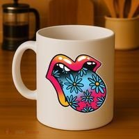 Trippy Floral Mouth Coffee Mug thumb 4