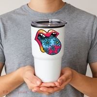 Trippy Floral Mouth Tumbler thumb 2