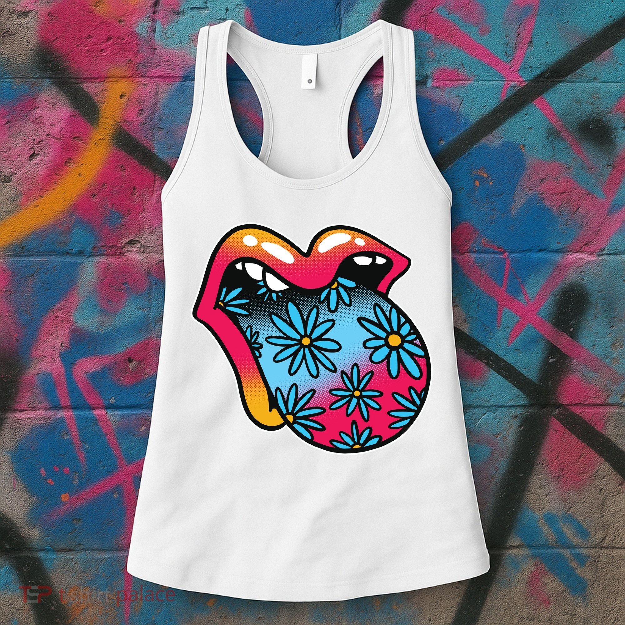 Trippy Floral Mouth Women's Tank Top