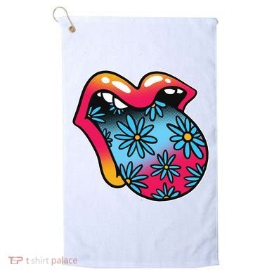 Trippy Floral Mouth Golf Towel