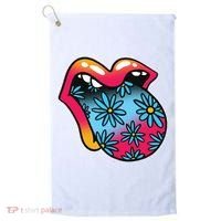 Trippy Floral Mouth Golf Towel thumb 0