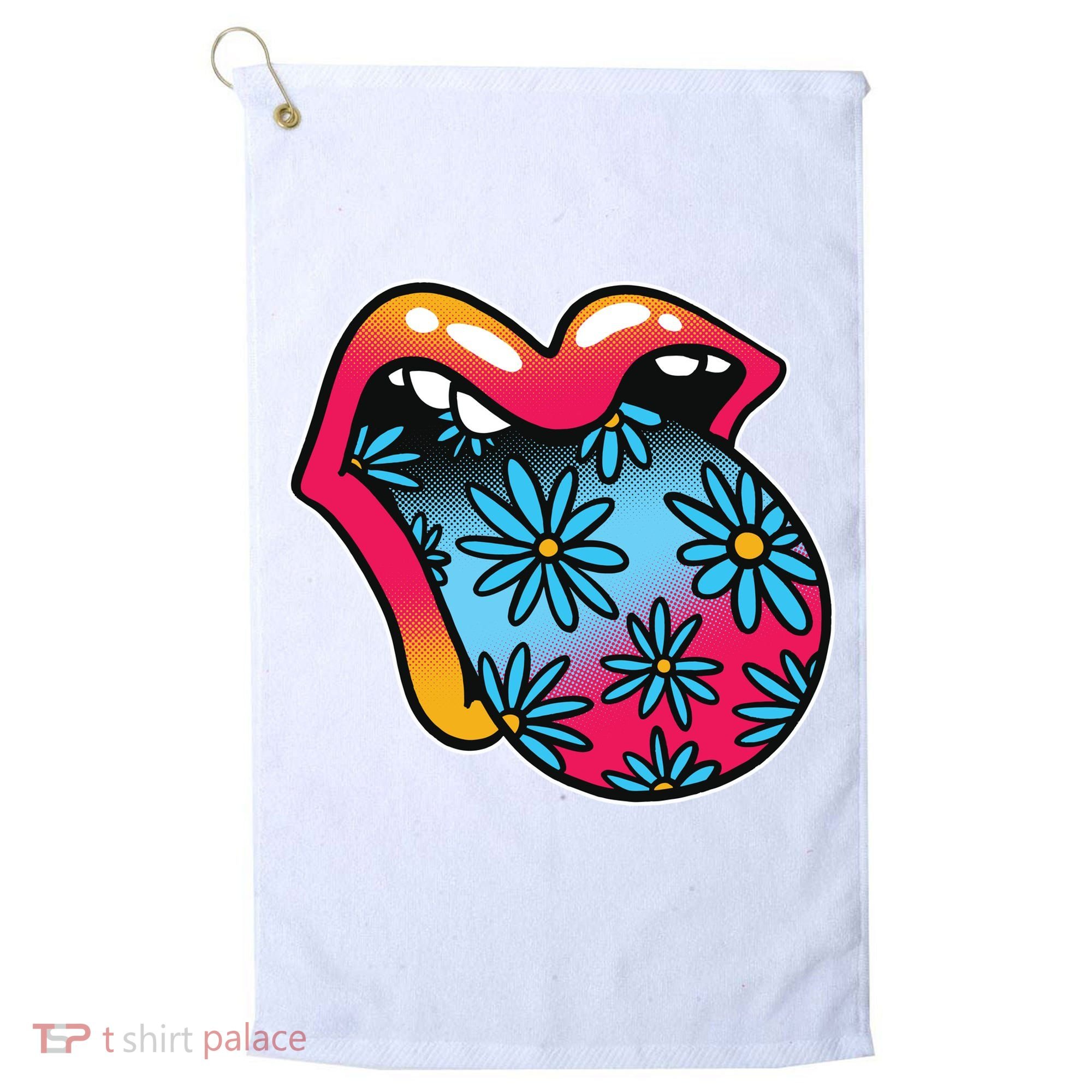 Trippy Floral Mouth Golf Towel