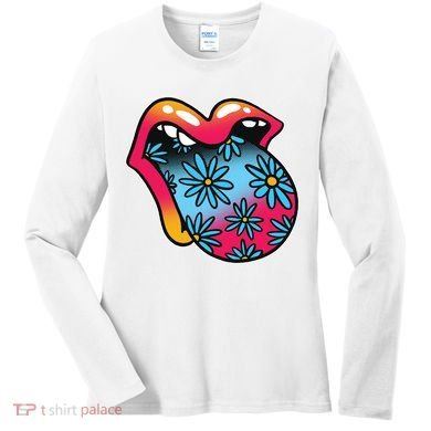 Trippy Floral Mouth Women's Long Sleeve Shirt