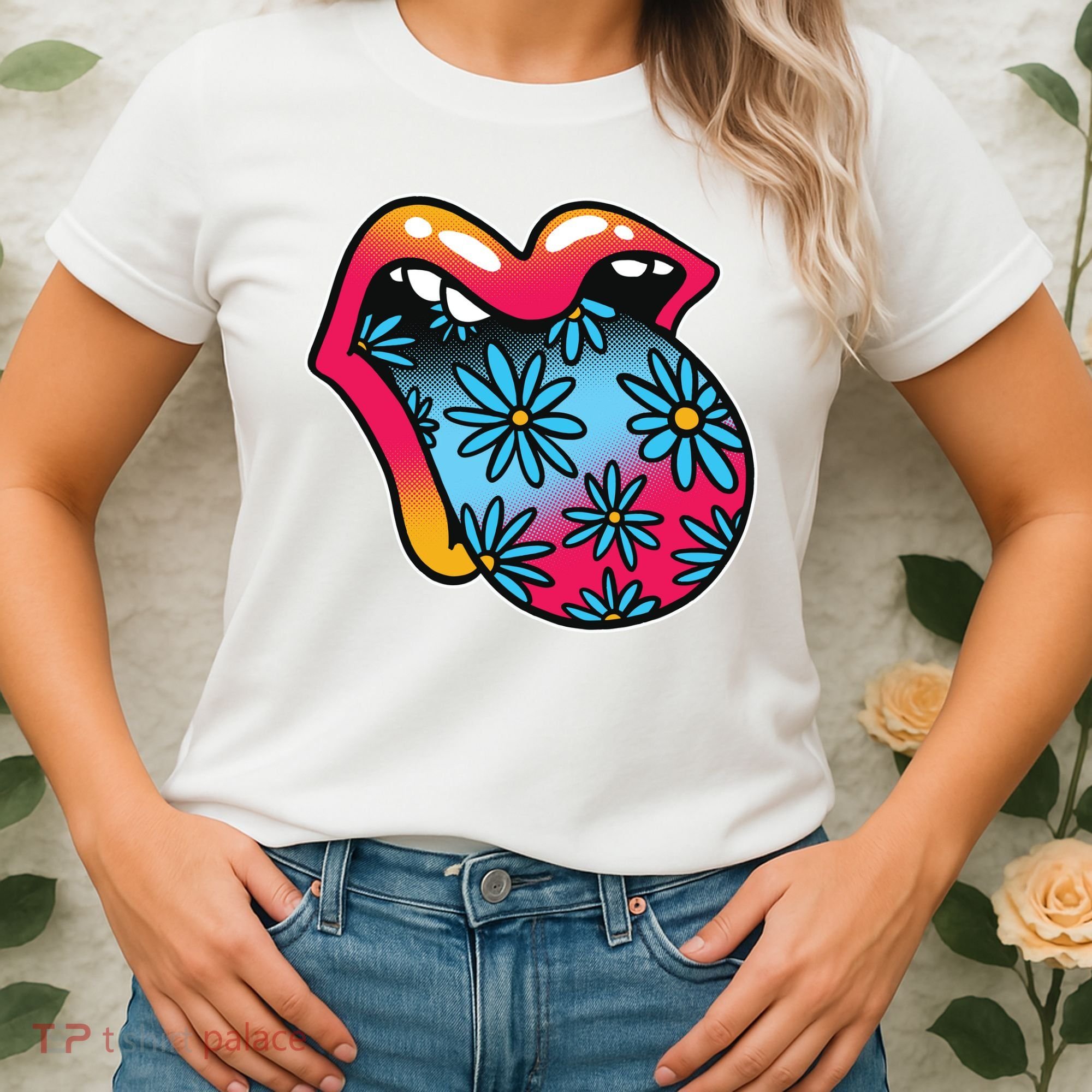 Trippy Floral Mouth Women's T-Shirt
