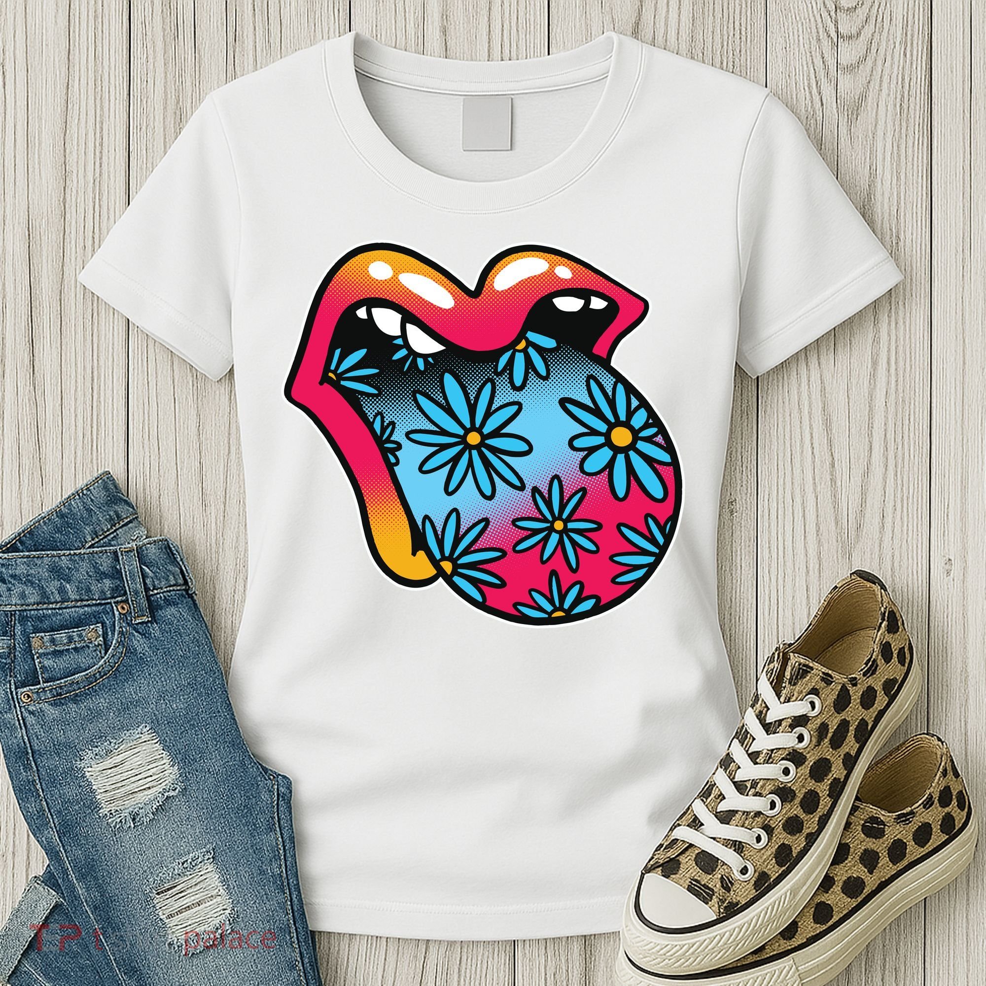 Trippy Floral Mouth Women's T-Shirt
