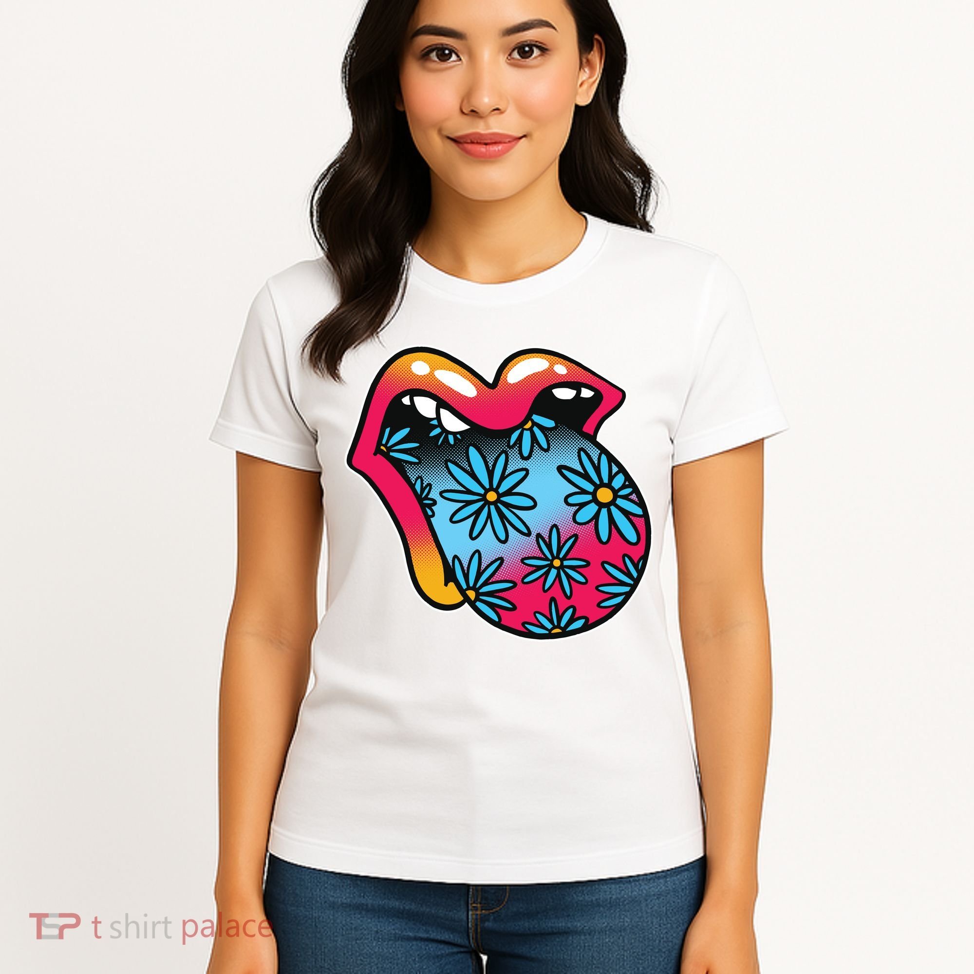 Trippy Floral Mouth Women's T-Shirt