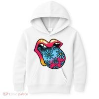 Trippy Floral Mouth Kids Hoodie thumb 0