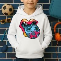 Trippy Floral Mouth Kids Hoodie thumb 2