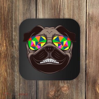 Trippy Hypnotized Pug Coaster