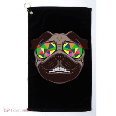 Trippy Hypnotized Pug Golf Towel