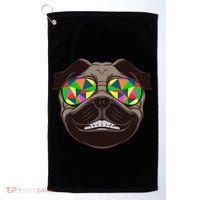 Trippy Hypnotized Pug Golf Towel thumb 0