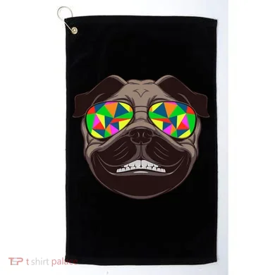 Trippy Hypnotized Pug Golf Towel