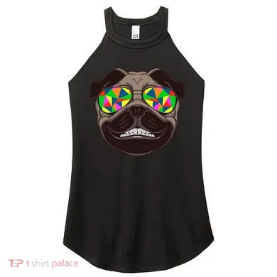 Trippy Hypnotized Pug Women's Perfect Tri Rocker Tank