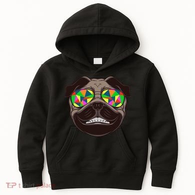 Trippy Hypnotized Pug Kids Hoodie