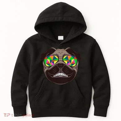 Trippy Hypnotized Pug Kids Hoodie