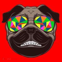 Trippy Hypnotized Pug Santa Hat thumb 1