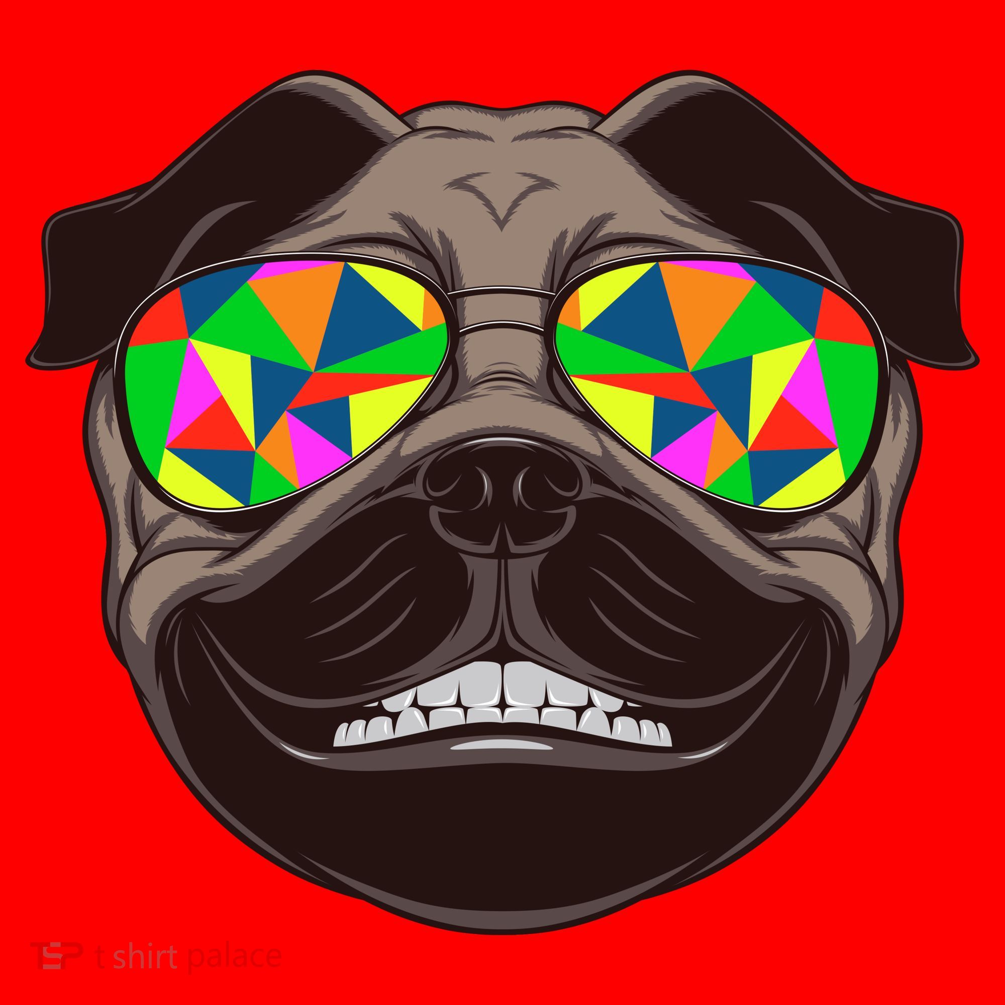 Trippy Hypnotized Pug Santa Hat