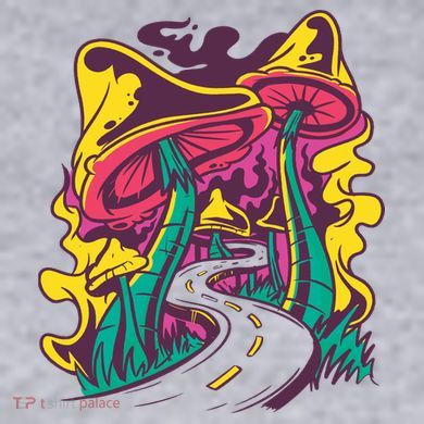 Trippy Mushroom Road Women's Racerback Cropped Tank