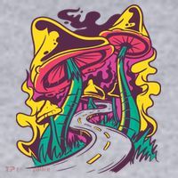 Trippy Mushroom Road Women's Racerback Cropped Tank thumb 2