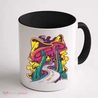 Trippy Mushroom Road Coffee Mug thumb 1