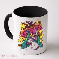 Trippy Mushroom Road Coffee Mug thumb 0