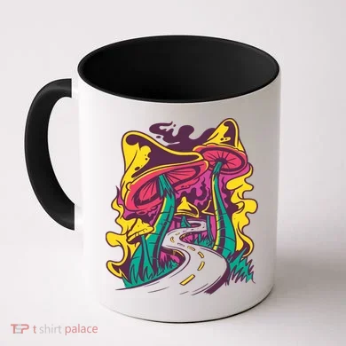 Trippy Mushroom Road Coffee Mug