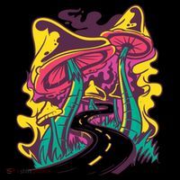Trippy Mushroom Road Women's Hoodie thumb 2