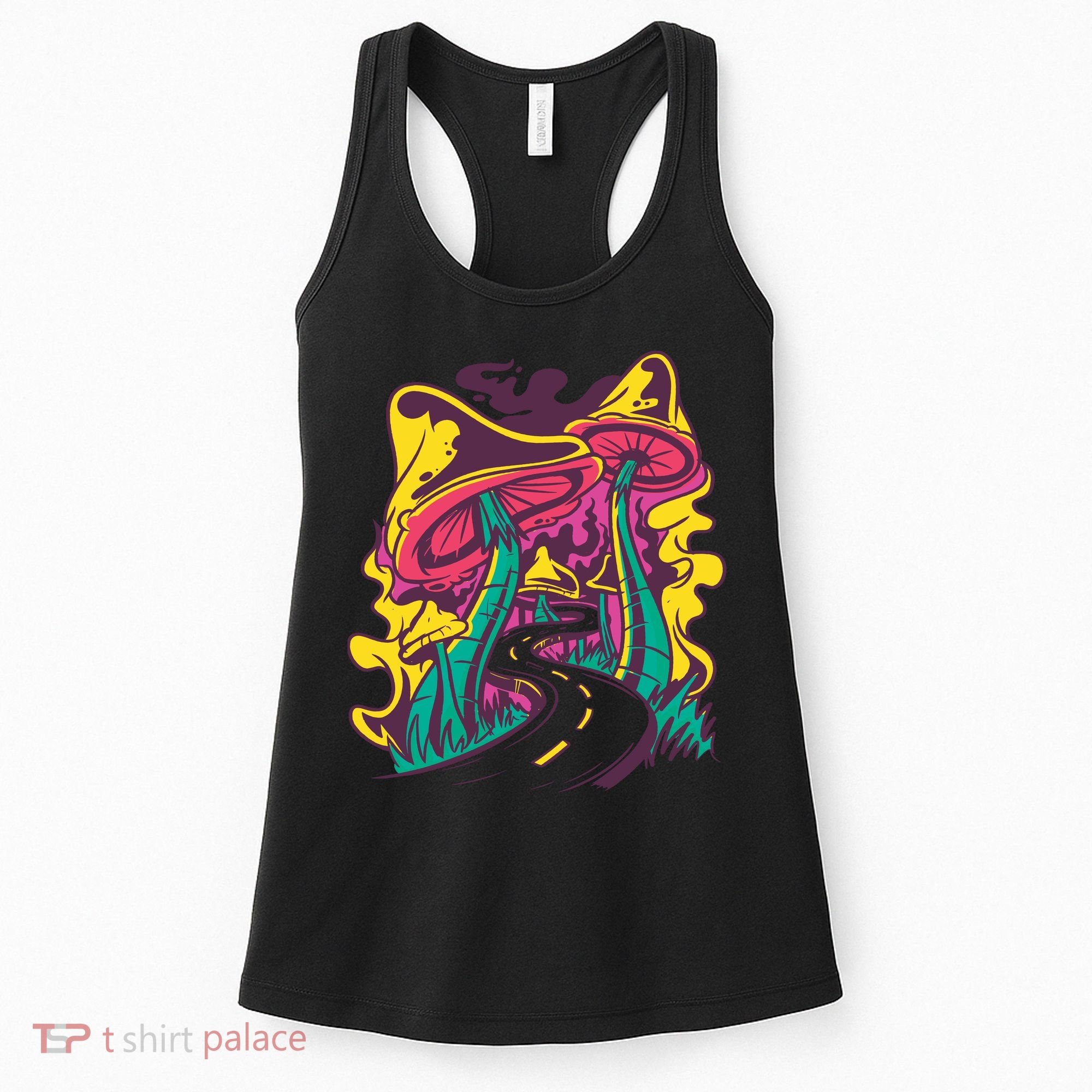 Trippy Mushroom Road Women's Tank Top
