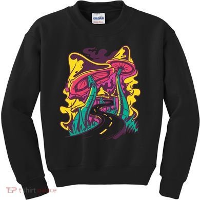 Trippy Mushroom Road Kids Sweatshirt