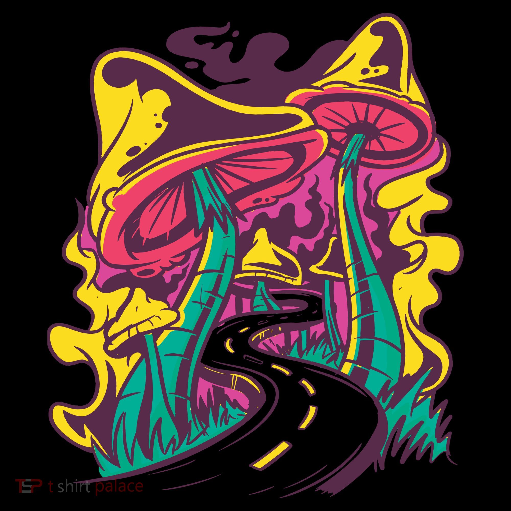 Trippy Mushroom Road Kids Sweatshirt