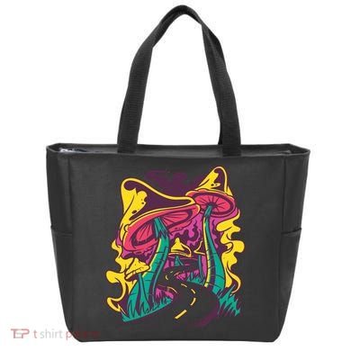 Trippy Mushroom Road Tote Bag