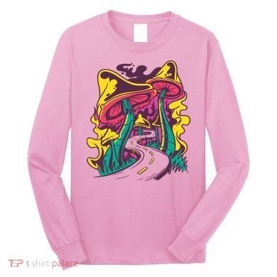 Trippy Mushroom Road Long Sleeve Shirt