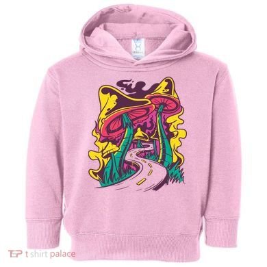Trippy Mushroom Road Toddler Hoodie