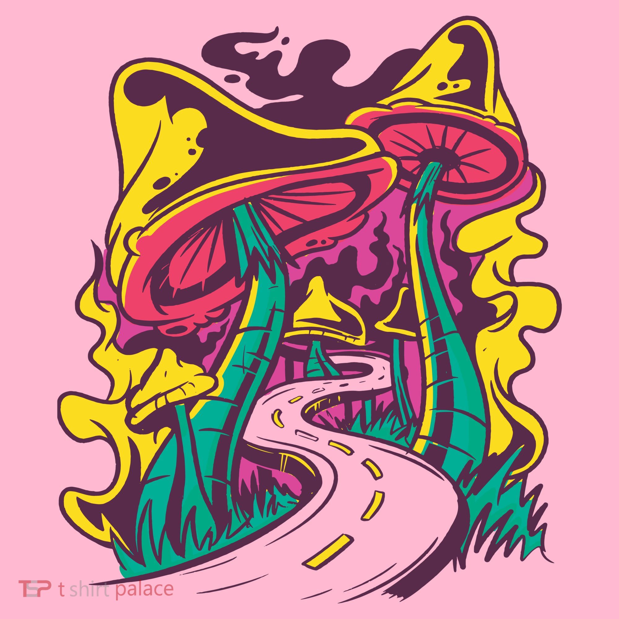 Trippy Mushroom Road Toddler Hoodie