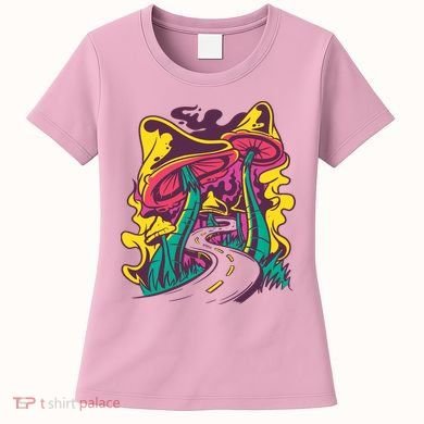 Trippy Mushroom Road Women's T-Shirt