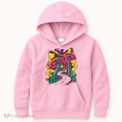 Trippy Mushroom Road Kids Hoodie