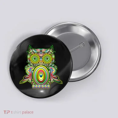 Trippy Owl Button