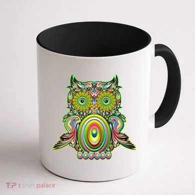 Trippy Owl Coffee Mug back