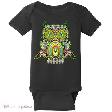 Trippy Owl Baby Bodysuit
