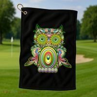 Trippy Owl Golf Towel thumb 1