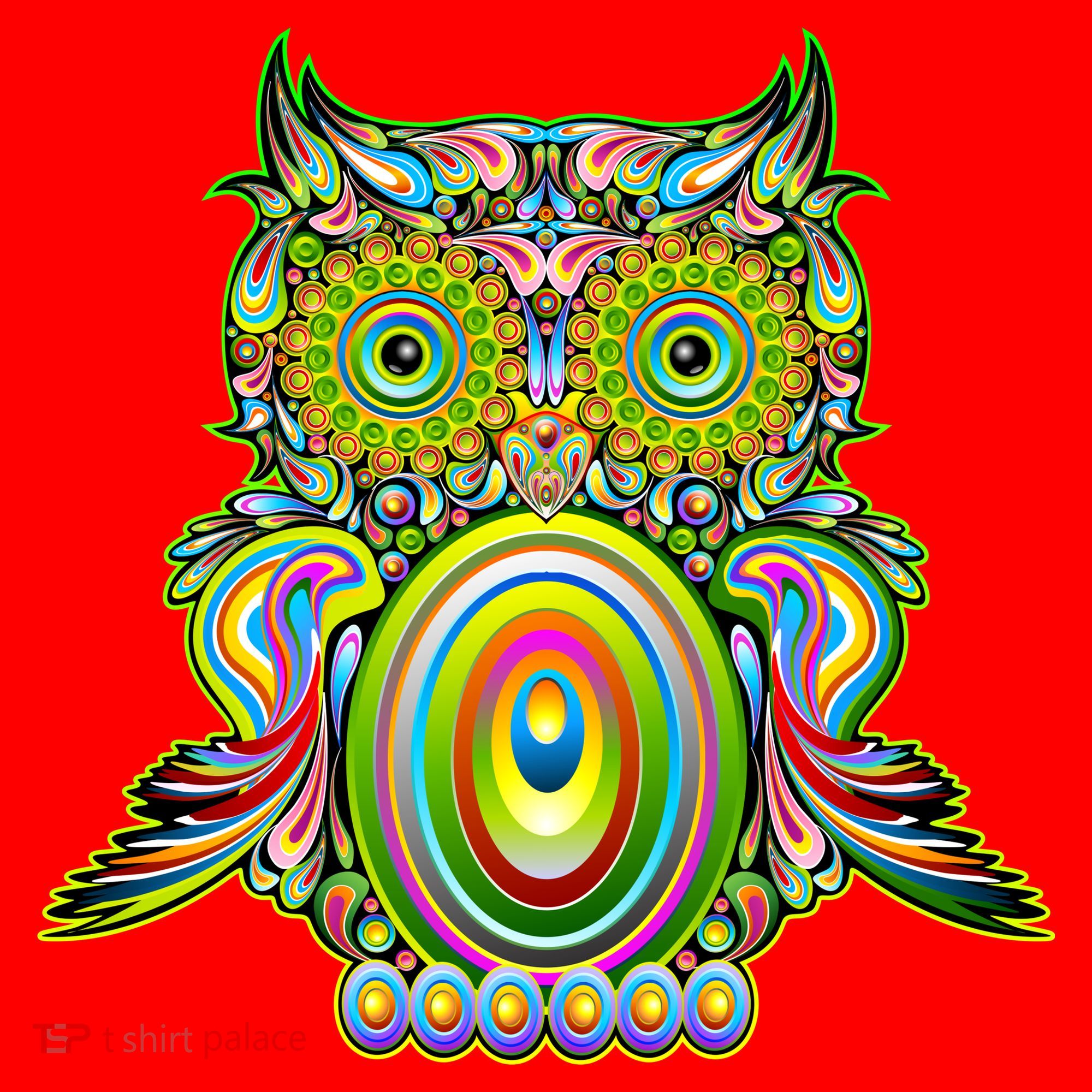 Trippy Owl Santa Hat