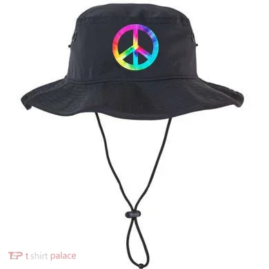 Trippy Rainbow Peace Sign Bucket Hat