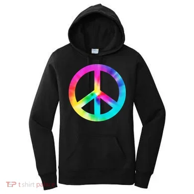 Trippy Rainbow Peace Sign Women's Hoodie