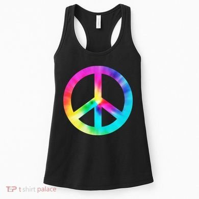 Trippy Rainbow Peace Sign Women's Tank Top