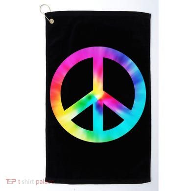 Trippy Rainbow Peace Sign Golf Towel