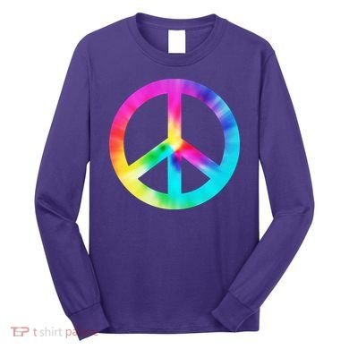 Trippy Rainbow Peace Sign Long Sleeve Shirt