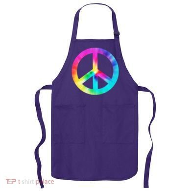 Trippy Rainbow Peace Sign Apron